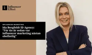 Ida Bergfeldt från ID Agency ler med armarna i kors. Texten lyder: "För tio år sedan var influencer marketing nästan obefintlig".
