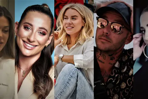 Fem svenska youtubers samlade i en collagebild.