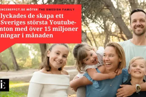 Glad svensk familj, The Swedish Family, firar framgången med sitt populära Youtube-konto.