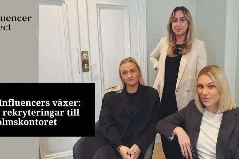Tre nya medarbetare ansluter till United Influencers kontor i Stockholm.