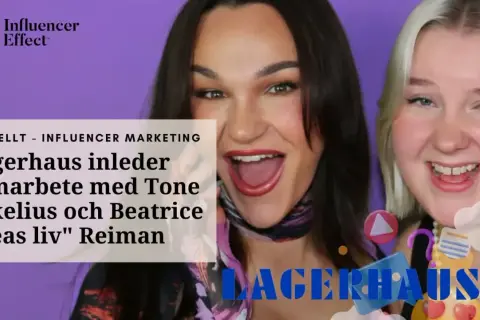 Två glada influencers, Tone Sekelius och Beatrice "Beas liv" Reiman, firar samarbete med Lagerhaus.