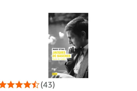 Bokomslag med porträtt av Jacques de Bascher, en stilfull man med fluga. Boken heter "Jacques de Bascher: Dandy de l'ombre".