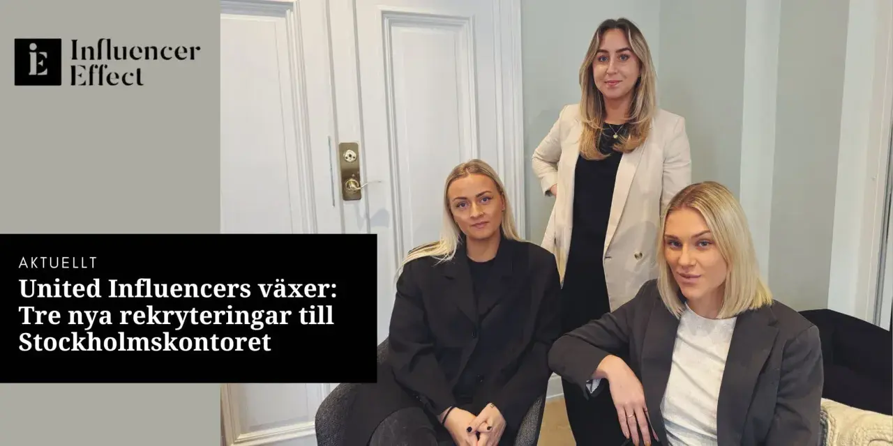 Tre nya medarbetare ansluter till United Influencers kontor i Stockholm.